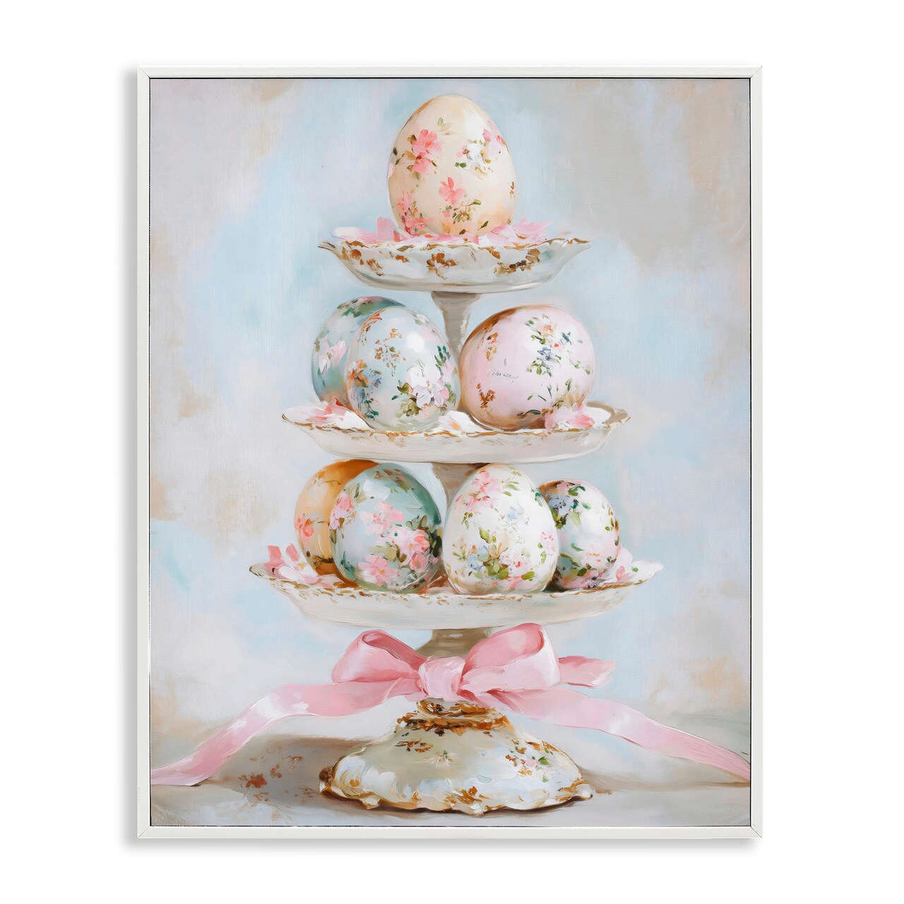 Stupell Industries Pastel Coquette Easter Eggs Black Framed Giclee Art, design by Arlington Prints